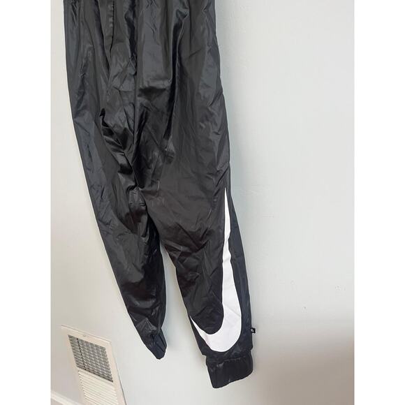 Nike Windbreaker Pants Women S Black Nylon Swoosh Logo Joggers Track - Picture 3 of 7